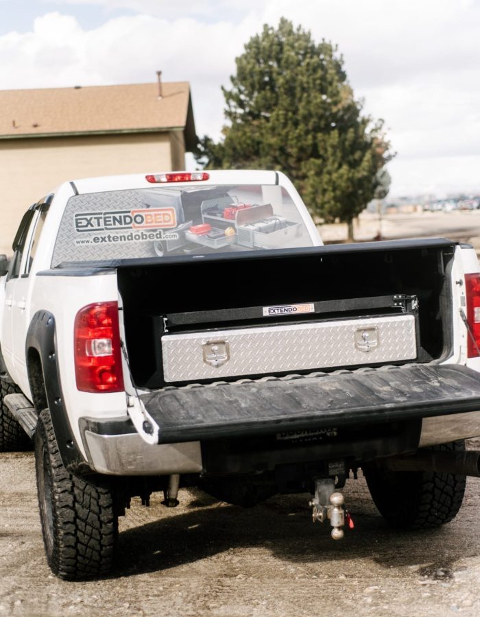 extendobed, custom truck bed storage, full extension truck bed slides, heavy duty truck bed organizer