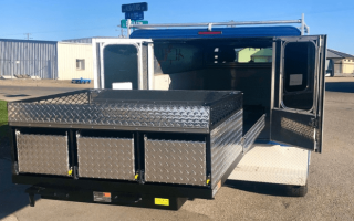 industrial telecom extendobed truck bed slideout
